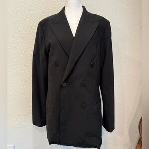 Theory Women's Black Double-Breasted Blazer